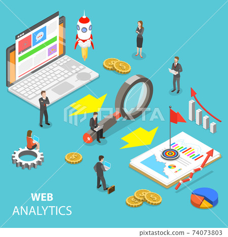 Web analytics flat isometric vector concept. - Stock Illustration ...