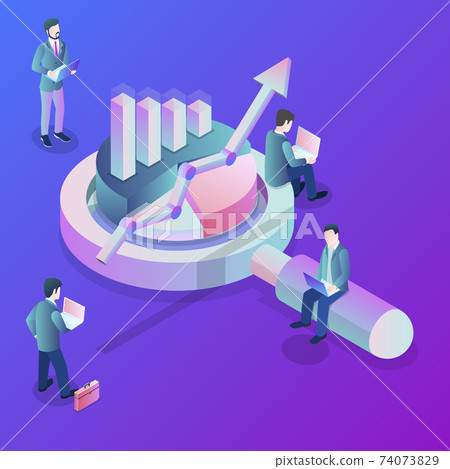 Data analysis flat isometric vector concept. - Stock Illustration ...
