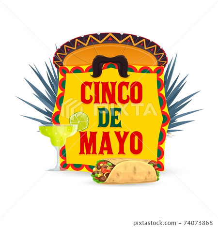 Cinco de Mayo vector icon with enchiladas meal Cinco de Mayo vector icon with enchiladas meal 74073868