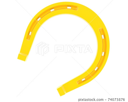 Gold horseshoe on white background Gold horseshoe on white background 74073876