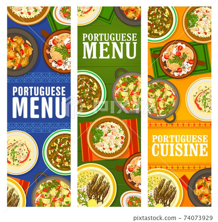 Portuguese cuisine restaurant menu dishes banners Portuguese cuisine restaurant menu dishes banners 74073929