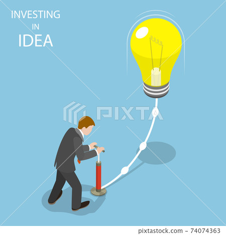 Investing in idea flat isometric vector concept. - Stock Illustration ...