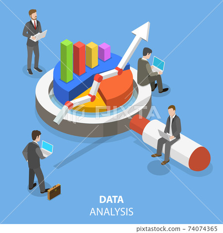 Data analysis flat isometric vector concept. - Stock Illustration ...