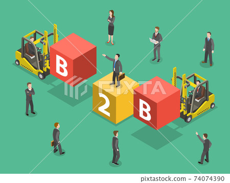 Busines to business flat isometric vector. Busines to business flat isometric vector. 74074390
