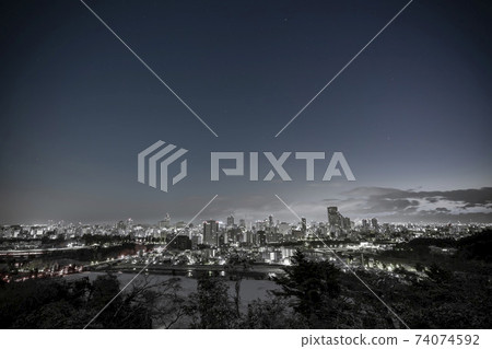 Night view of Sendai city seen from the ruins of Aoba Castle just before dawn Winter Sendai City, Miyagi Prefecture Night view of Sendai city seen from the ruins of Aoba Castle just before dawn Winter Sendai City, Miyagi Prefecture 74074592