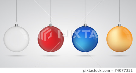 Christmas balls set with shadow - Stock Illustration [74077331] - PIXTA