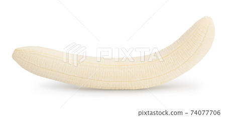 peeled banana isolated on white background with clipping path and full depth of field. peeled banana isolated on white background with clipping path and full depth of field. 74077706