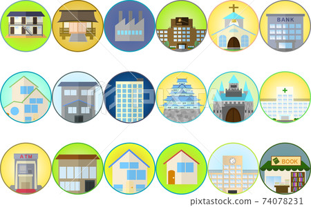 Simple building icon set 1 74078231
