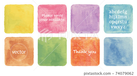 Square material set drawn in watercolor Vector data Square material set drawn in watercolor Vector data 74079062