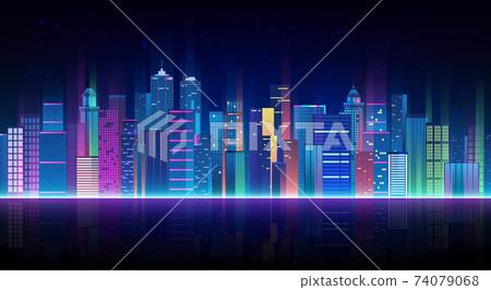 Night city panorama Night city panorama 74079068