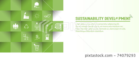 Banner design for Sustainability development and Global Green Industries Business concept 74079293