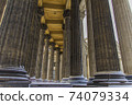 Kazan Cathedral columns in St. Petersburg in winter 74079334
