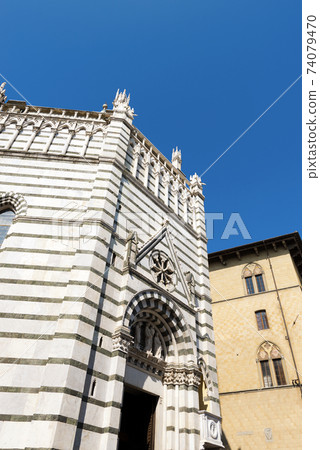 Medieval Baptistery of San Giovanni in Corte in Pistoia Tuscany Italy Medieval Baptistery of San Giovanni in Corte in Pistoia Tuscany Italy 74079470