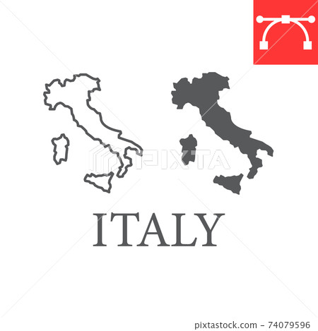 Italy Map Icon Design Map of Italy line and glyph icon, country and... - Stock Illustration ...