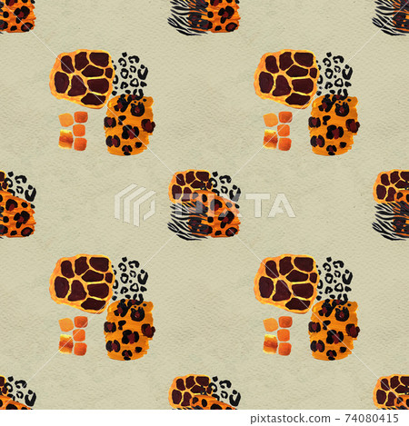Animal mix print seamless pattern. Abstract background 74080415