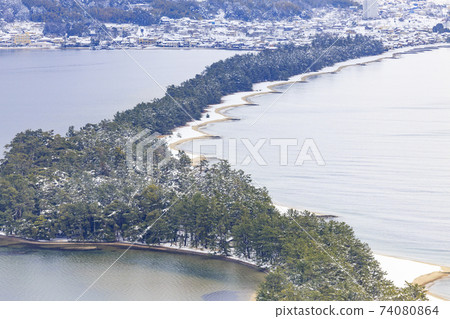 Three most scenic spots in Japan, Amanohashidate, snow scene Three most scenic spots in Japan, Amanohashidate, snow scene 74080864