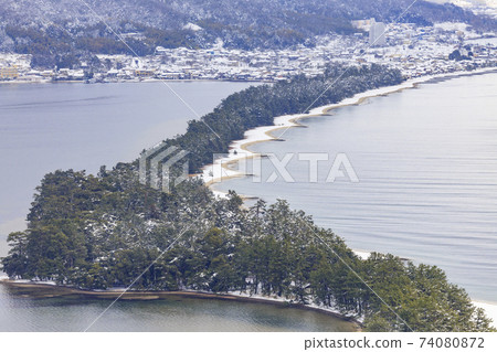 Three most scenic spots in Japan, Amanohashidate, snow scene Three most scenic spots in Japan, Amanohashidate, snow scene 74080872