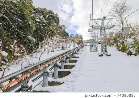 Three most scenic spots in Japan, Amanohashidate, snow scene 74080883