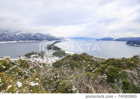 日本三大名勝天橋立雪景 日本三大名勝天橋立雪景 74080900