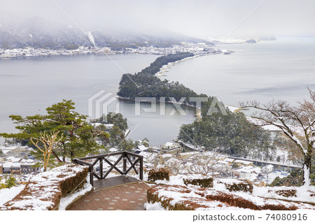 Three most scenic spots in Japan, Amanohashidate, snow scene 74080916