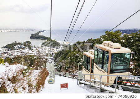 日本三大名勝天橋立雪景 74080926