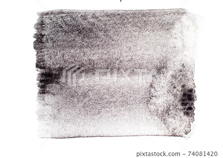 Black color watercolor handdrawing as square line brush on white paper background 74081420