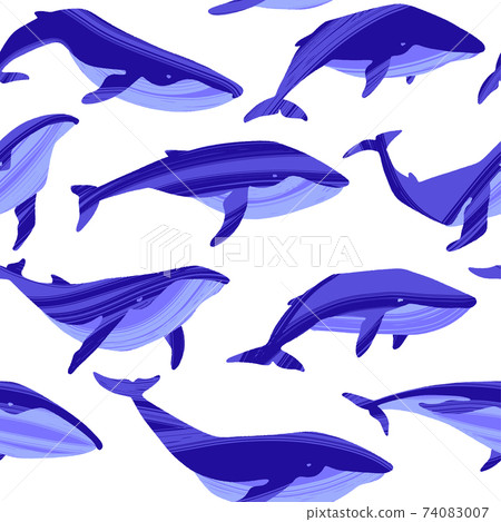 Decorative vector seamless pattern with whales.... - Stock Illustration ...