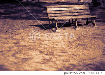 Park bench with nobody [Sepia] 74084414