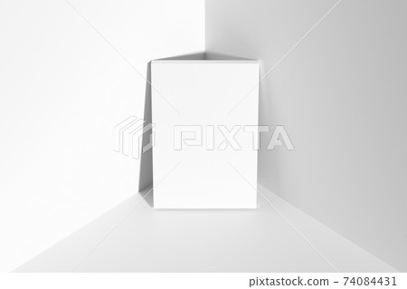 Rectangular poster on floor in corner top view Rectangular poster on floor in corner top view 74084431