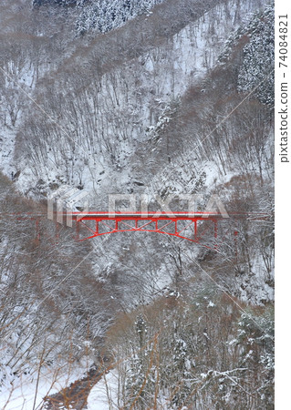 [長野]冬天的松川谷/高井橋 74084821