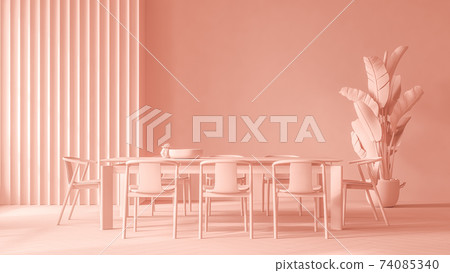 Monocrome flat pink interior of modern living room 3D rendering Monocrome flat pink interior of modern living room 3D rendering 74085340