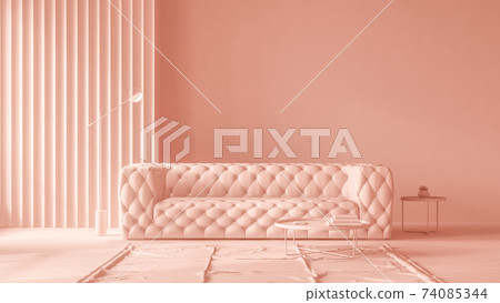 Monocrome flat pink interior of modern living room 3D rendering Monocrome flat pink interior of modern living room 3D rendering 74085344