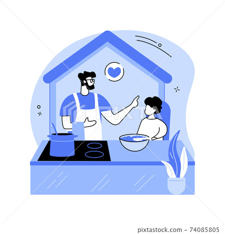 Stay-at-home dads abstract concept vector illustration. Stay-at-home dads abstract concept vector illustration. 74085805