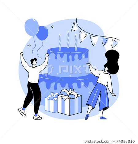 Birthday party abstract concept vector illustration. 74085810