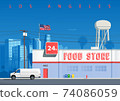 A street in the Los Angeles neighborhood 74086059
