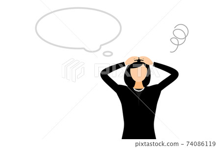Young woman in mourning worries Young woman in mourning worries 74086119