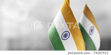 Small national flags of the India on a light... - Stock Photo [74087415] -  PIXTA