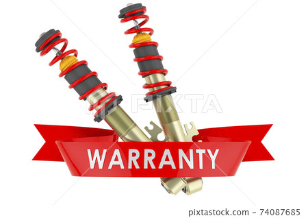 Shock absorber warranty concept. 3D rendering 74087685