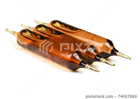 Ampoules isolated on white. Ampoules isolated on white. 74087869