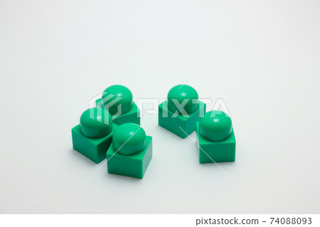 Plastic blocks on white background 74088093