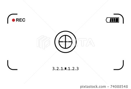 Camera frame viewfinder screen. Vector illustration. Flat. Camera frame viewfinder screen. Vector illustration. Flat. 74088548