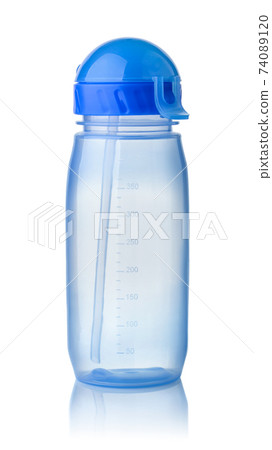 Front view of reusable plastic sport water bottle 74089120