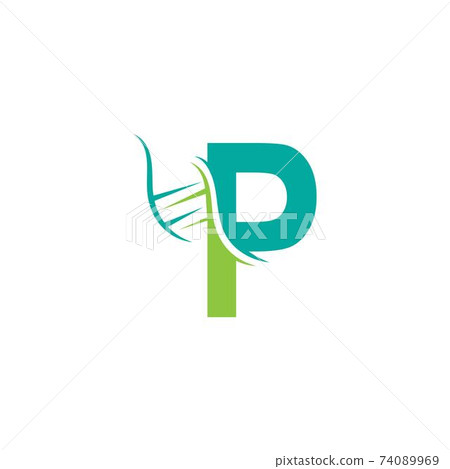 DNA icon logo with letter P template design DNA icon logo with letter P template design 74089969