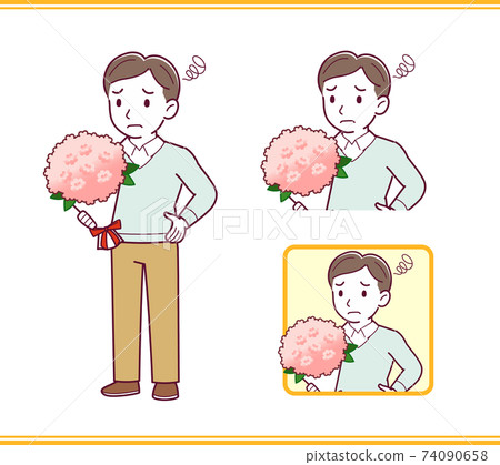 爸爸穿著藍色的衣服 74090658