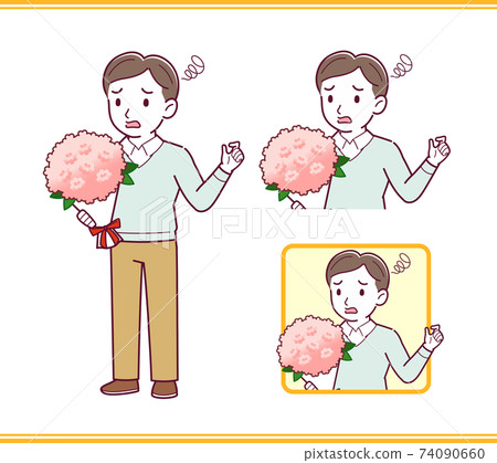 爸爸穿著藍色的衣服 74090660