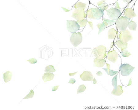 水彩手繪框架綠色自然生態新娘通風全球環境夏季 74091805