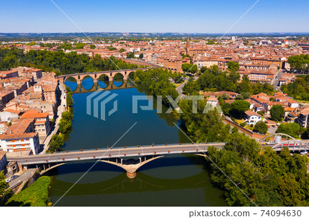 Aerial view of Montauban town, France Aerial view of Montauban town, France 74094630