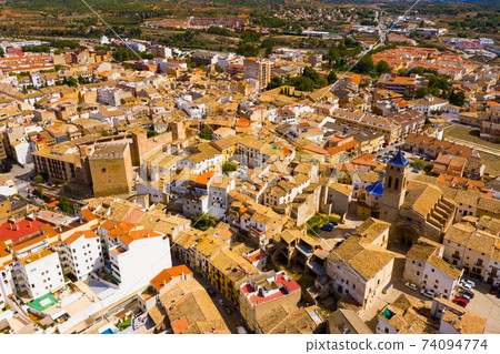 View from drone of spanish city Requena 74094774