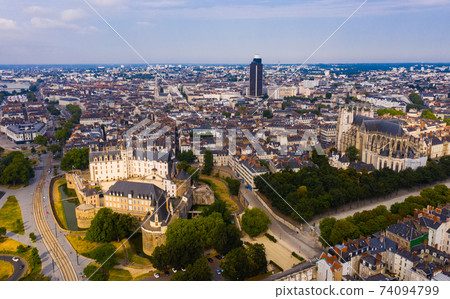 Aerial view of french city Nantes Aerial view of french city Nantes 74094799