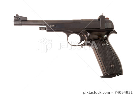 Soviet self-loading small-bore pistol for sports shooting closeup 74094931
